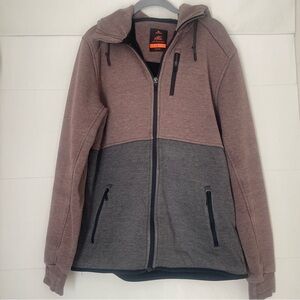 Rip Curl Anti Series Zip-Up Sweatshirt 3 Pocket Hoodie Brown & Gray Size Large